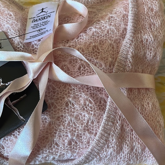 Wrap Knit Ballet Crop Sweater Top Pink Barbie Purple Sheer Blouse Kawaii Pastel - Picture 4 of 17